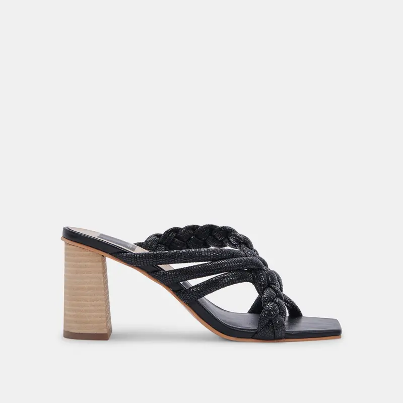 Pipin Heels Black Embossed Leather - Re:Vita 1