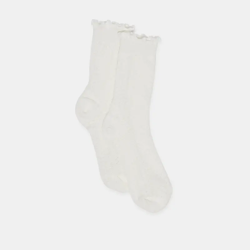 Pointelle Socks White 1