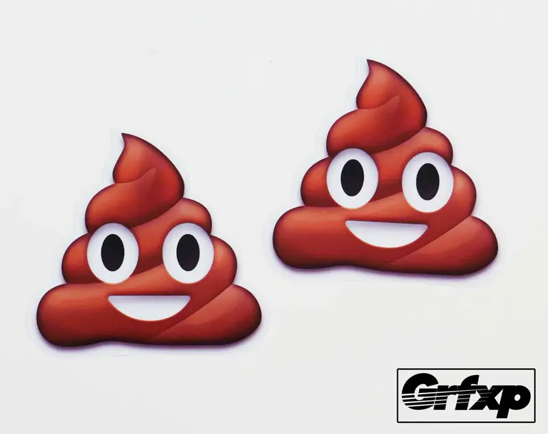 Poop Emoji Printed Sticker (Two Pack) 1