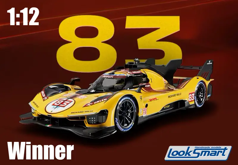 (Pre-Order) 1:12 2025 Lemans 24H Winner -- #83 Ferrari 499P -- Looksmart 1