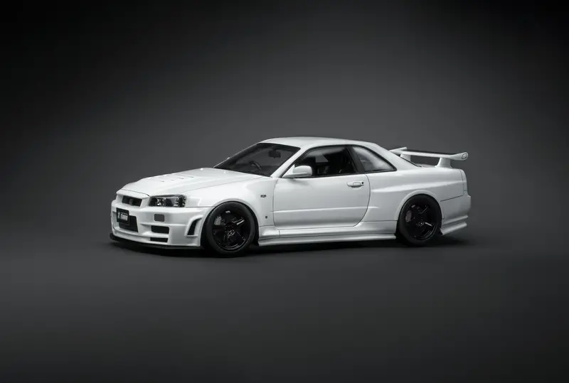 (Pre-Order) 1:12 Nissan R34 Skyline Gt-R Nismo Z-Tune -- White -- Pop Race 1