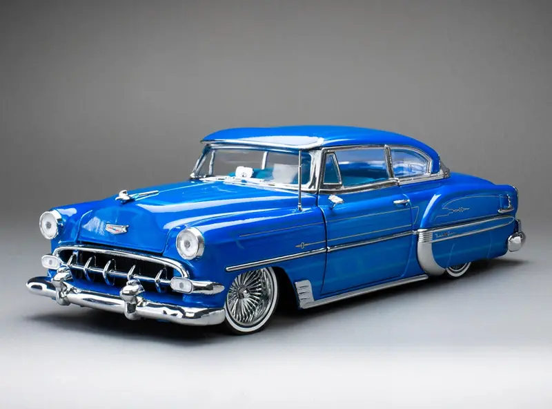 (Pre-Order) 1:18 1954 Chevrolet Bel Air Coupe Lowrider -- Blue Metallic -- Sunstar 1