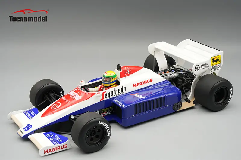 (Pre-Order) 1:18 1984 Ayrton Senna -- British Gp -- #19 Toleman Tg 184 -- Tecnomodel F1 1