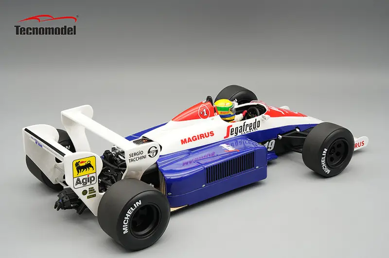 (Pre-Order) 1:18 1984 Ayrton Senna -- British Gp -- #19 Toleman Tg 184 -- Tecnomodel F1 2