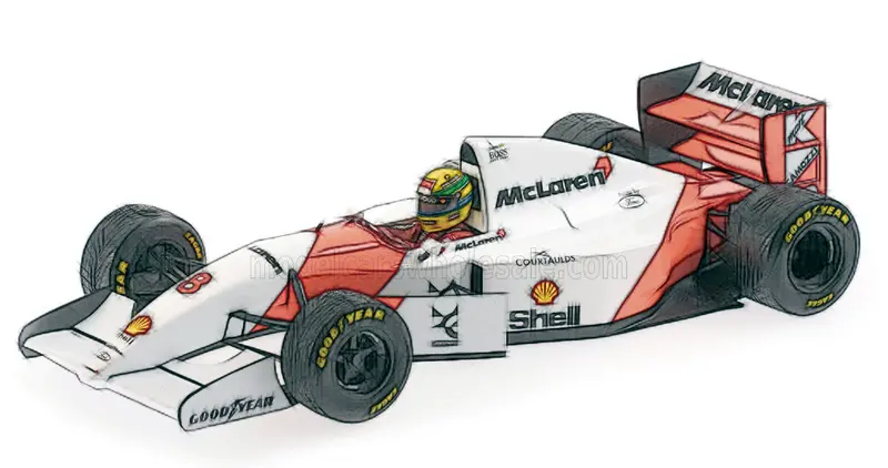 (Pre-Order) 1:18 1993 Ayrton Senna (Dirty Version) -- Monaco Gp Winner -- Mclaren Mp4/8 -- Minichamps F1 1