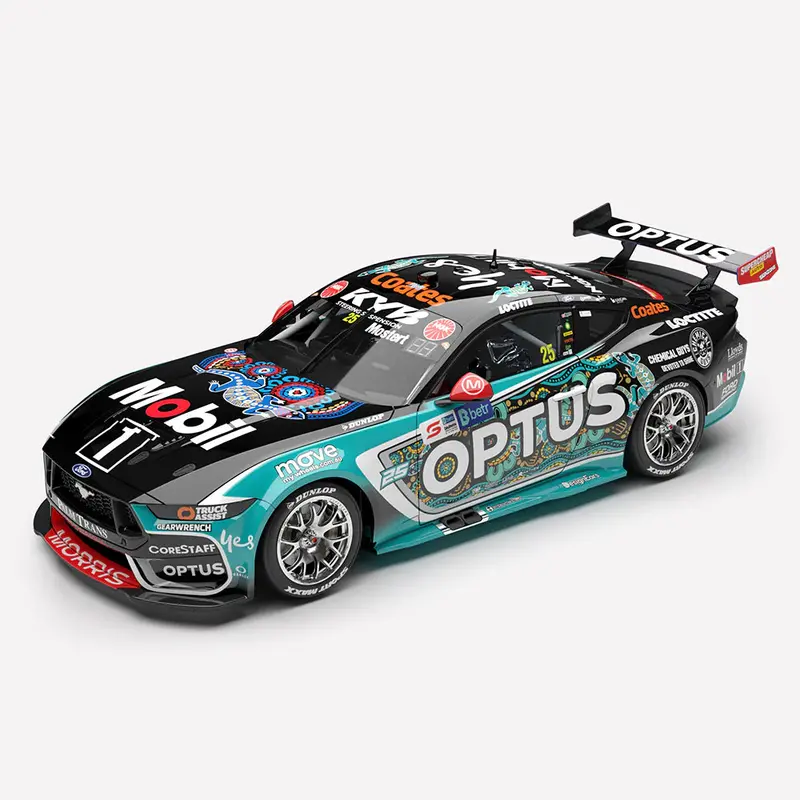 (Pre-Order) 1:18 2025 Chaz Mostert -- Indigenous Livery -- #25 Ford Mustang Gt -- Authentic Collectables 1
