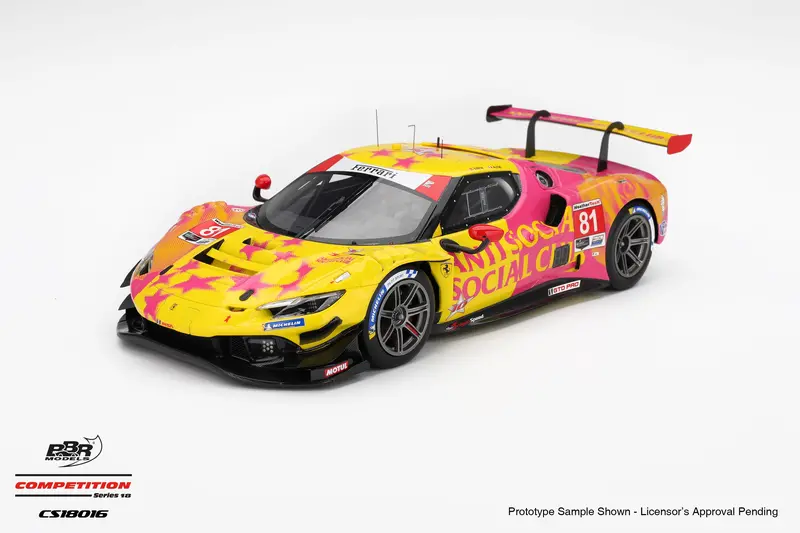(Pre-Order) 1:18 2025 Imsa Laguna Seca -- Anti Social Social Club -- #81 Ferrari 296 Gt3 -- Bbr 1
