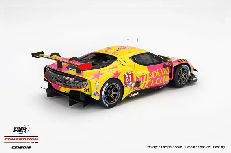 (Pre-Order) 1:18 2025 Imsa Laguna Seca -- Anti Social Social Club -- #81 Ferrari 296 Gt3 -- Bbr 2