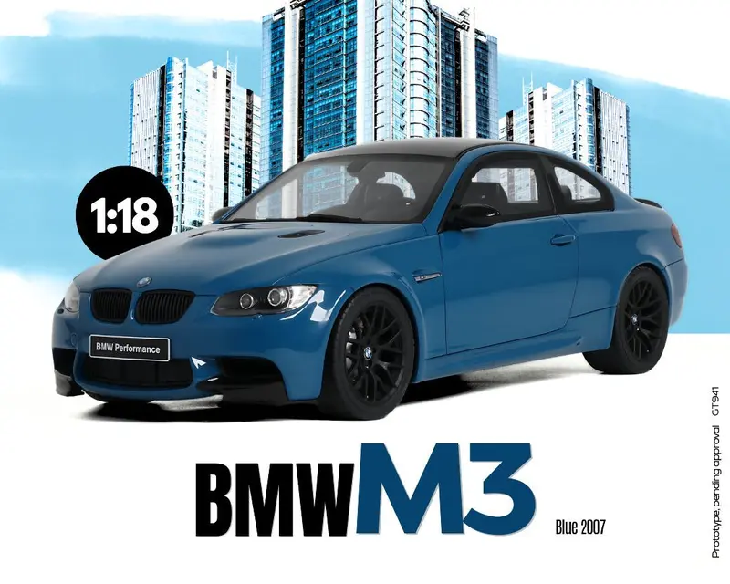 (Pre-Order) 1:18 Bmw M3 (E92) 2007 -- Blue -- Gt Spirit 1