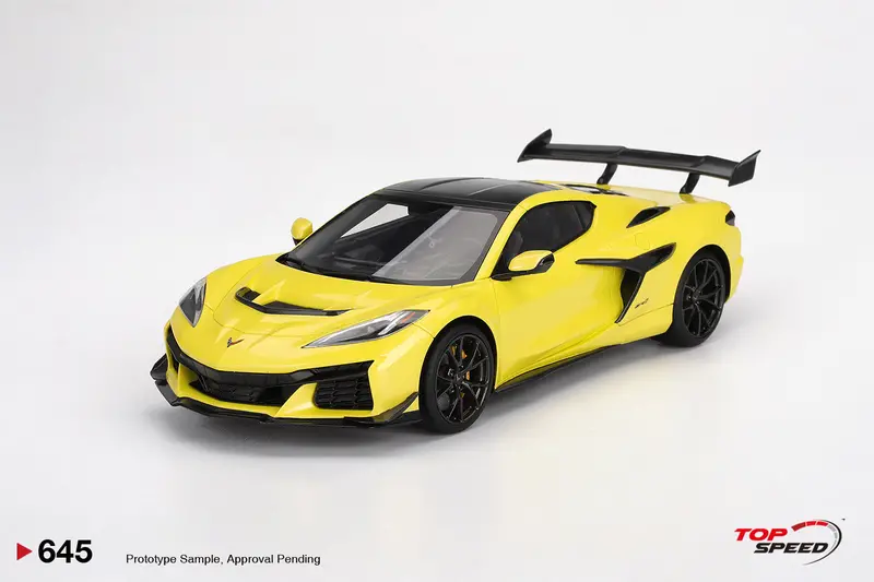 (Pre-Order) 1:18 Chevrolet Corvette C8 Zr1 -- Accelerate Yellow -- Topspeed Model 1