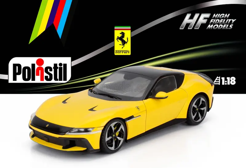 (Pre-Order) 1:18 Ferrari 12 Cilindri -- Giallo Modena Yellow -- Polistil 1
