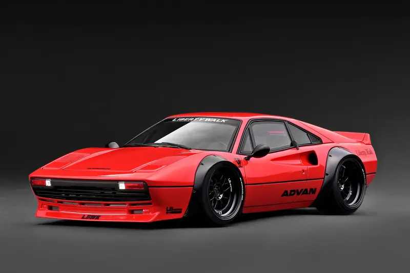 (Pre-Order) 1:18 Ferrari 308 By Liberty Walk -- Red/Black -- Ignition Model Ig3795 1