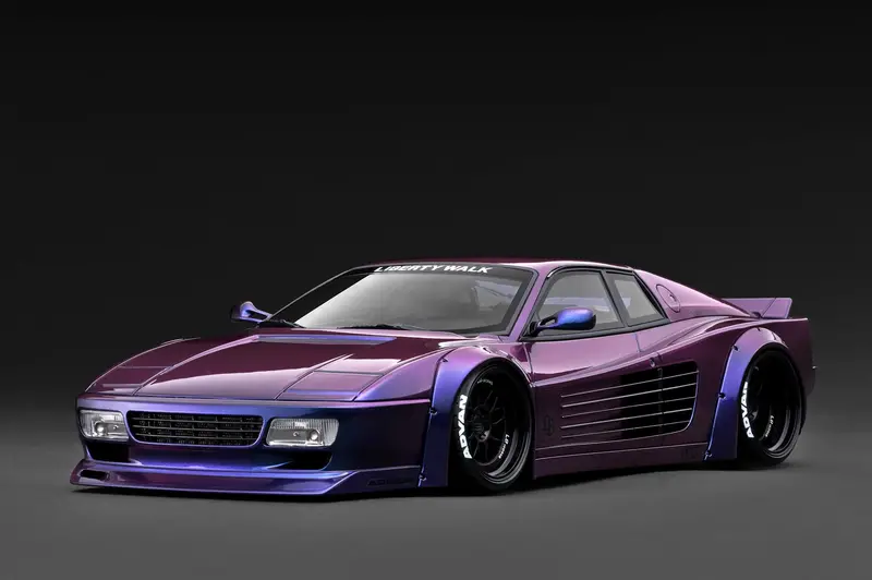 (Pre-Order) 1:18 Ferrari 512 By Liberty Walk -- Purple Metallic -- Ignition Model Ig3792 1