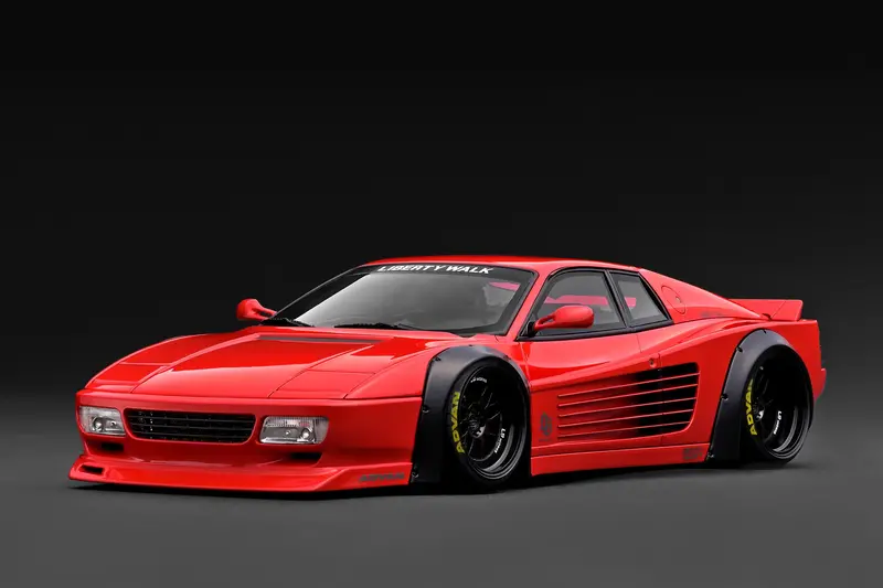 (Pre-Order) 1:18 Ferrari 512 By Liberty Walk -- Red/Black -- Ignition Model Ig3791 1