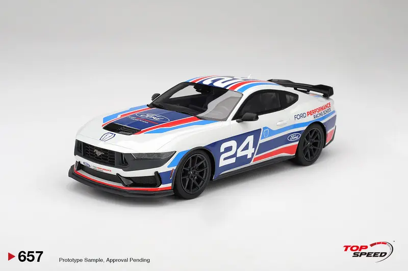 (Pre-Order) 1:18 Ford Mustang Dark Horse -- #24 Ford Performance Racing School -- Topspeed Model 1