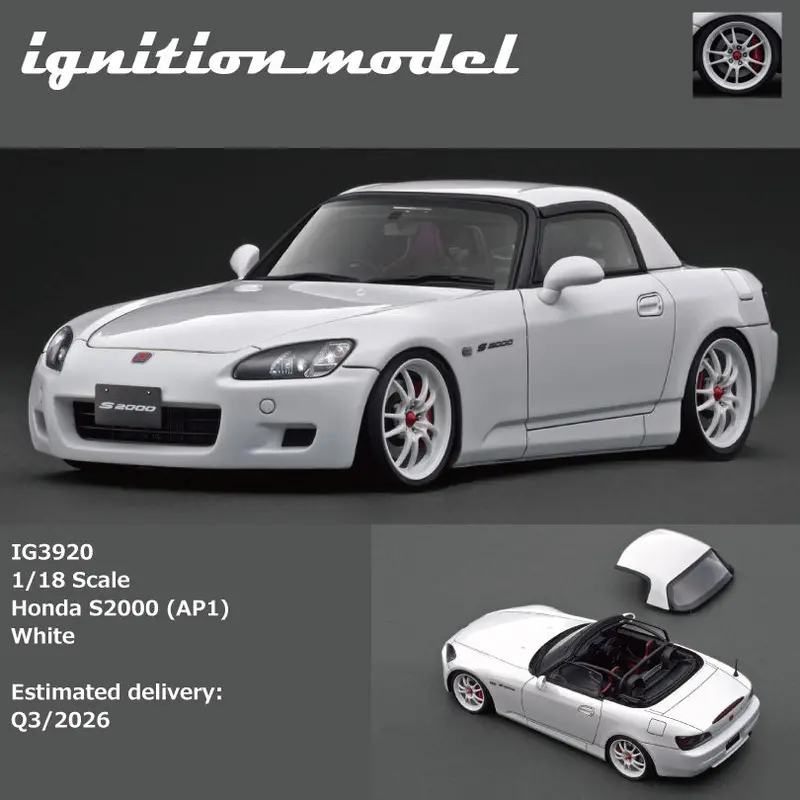 (Pre-Order) 1:18 Honda S2000 (Ap1) -- White -- Ignition Model Ig3920 1