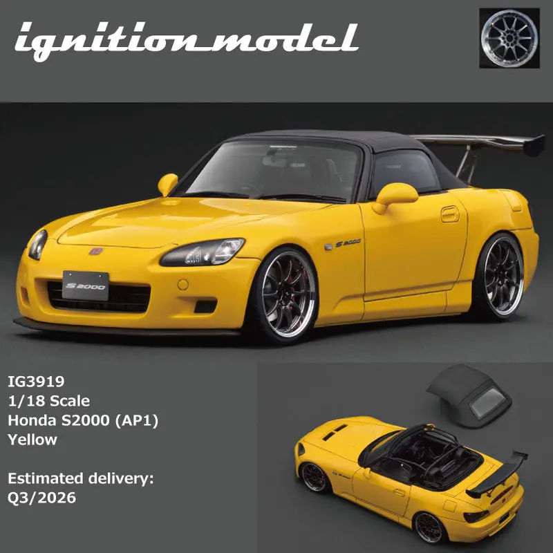 (Pre-Order) 1:18 Honda S2000 (Ap1) -- Yellow -- Ignition Model Ig3919 1