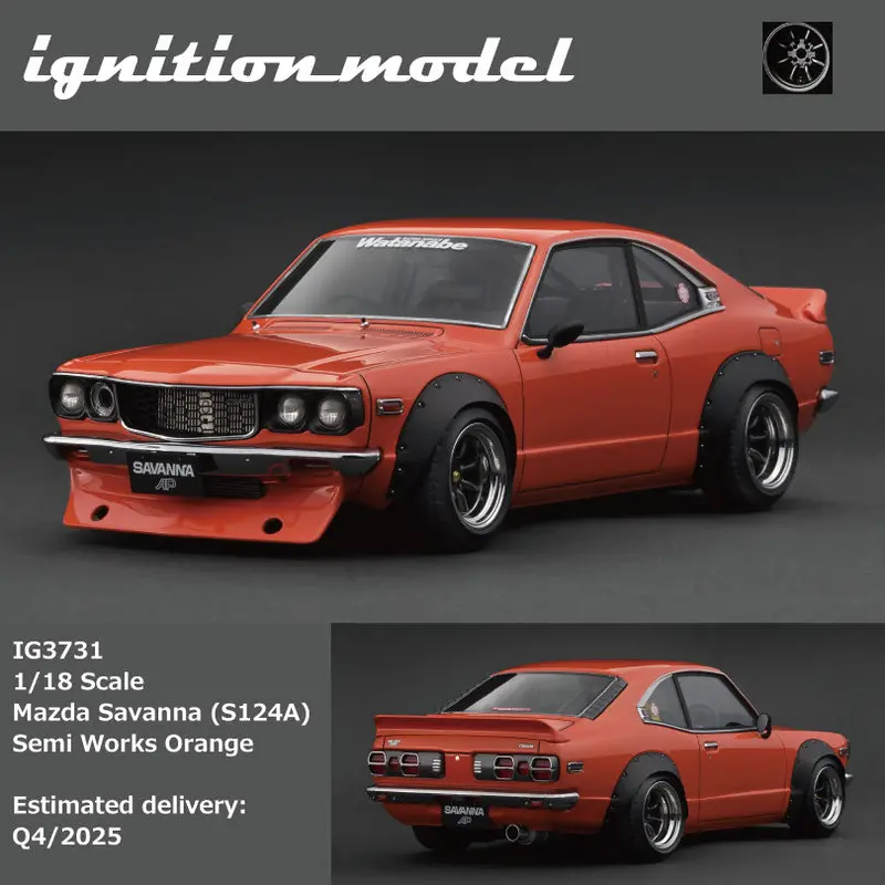 (Pre-Order) 1:18 Mazda Rx3 Savanna (S124a) Semi Works -- Orange -- Ignition Model Ig3731 1