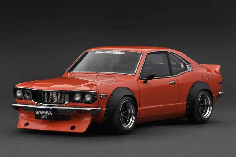 (Pre-Order) 1:18 Mazda Rx3 Savanna (S124a) Semi Works -- Orange -- Ignition Model Ig3731 2