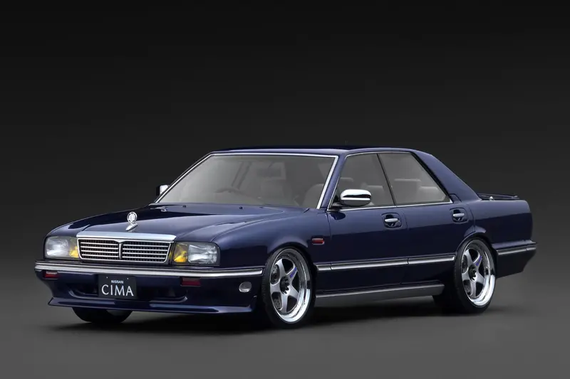 (Pre-Order) 1:18 Nissan Gloria Cima (Y31) -- Dark Blue -- Ignition Model Ig3901 1