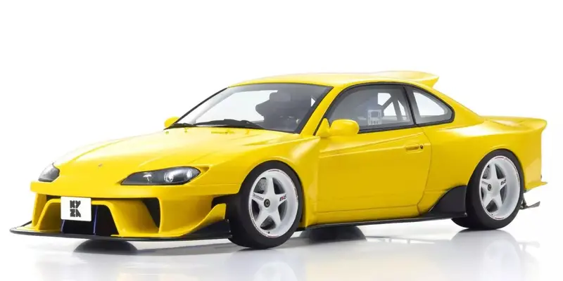 (Pre-Order) 1:18 Nissan Silvia S15 Khyzyl Saleem -- Yellow -- Kyosho: Samurai 1