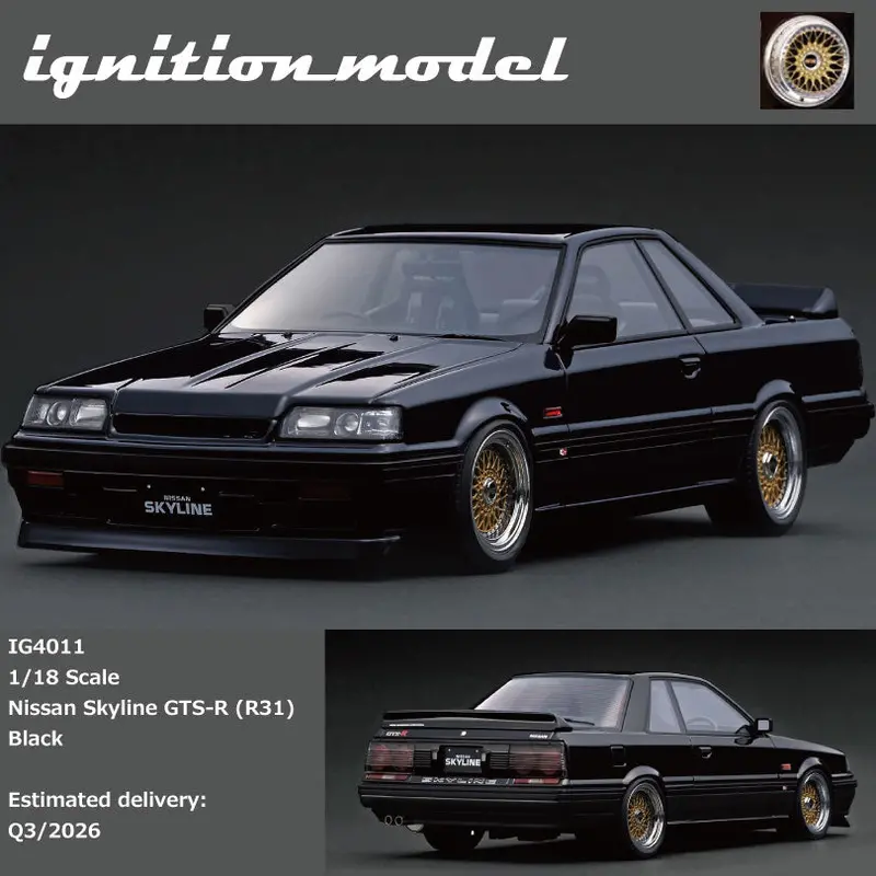 (Pre-Order) 1:18 Nissan Skyline Gts-R (R31) -- Black -- Ignition Model Ig4011 1