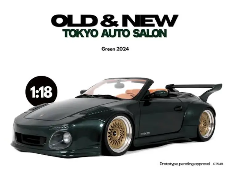 (Pre-Order) 1:18 Porsche 911 (997-2) Old & New Convertible -- Dark Green -- Gt Spirit 1