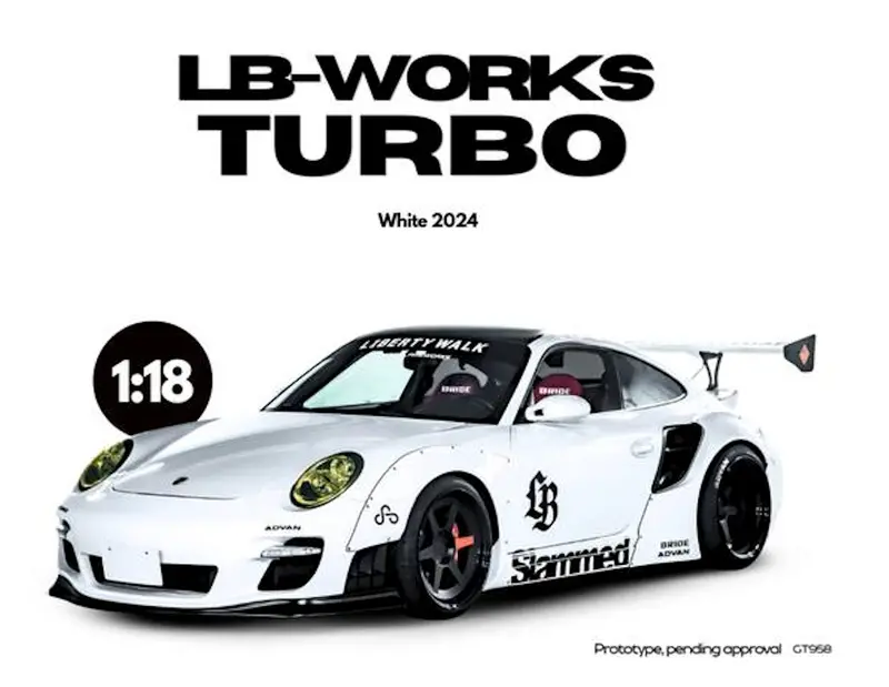 (Pre-Order) 1:18 Porsche 911 (997) Turbo Lb-Works -- White -- Gt Spirit 1