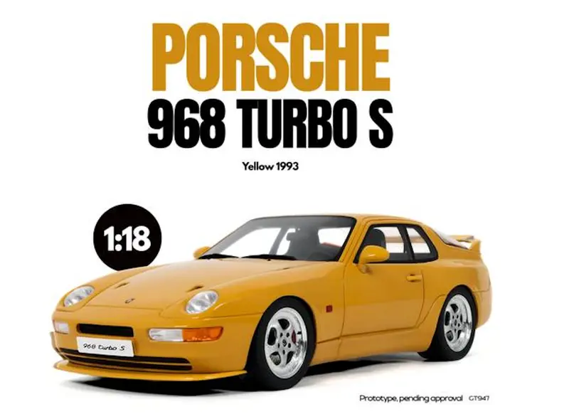 (Pre-Order) 1:18 Porsche 968 Turbo S Coupe 1993 -- Yellow -- Gt Spirit 1