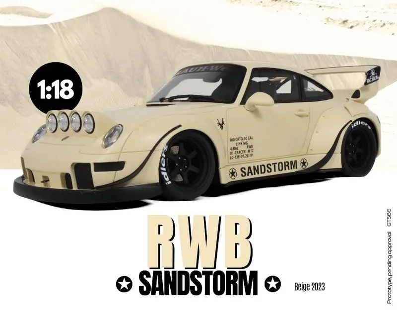 (Pre-Order) 1:18 Rwb 993 (Porsche 911) -- "Sandstorm" Beige -- Gt Spirit 1