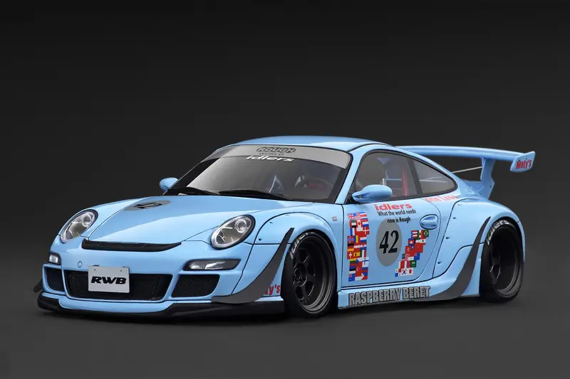 (Pre-Order) 1:18 Rwb 997 (Porsche 911) -- "Raspberry Beret" #42 Blue -- Ignition Model Ig3958 1