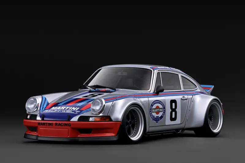 (Pre-Order) 1:18 Rwb Backdate -- #8 Martini Silver / Orange -- Ignition Model Ig3879 1