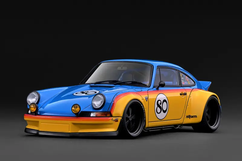 (Pre-Order) 1:18 Rwb Backdate -- #80 Yellow / Blue -- Ignition Model Ig3877 1