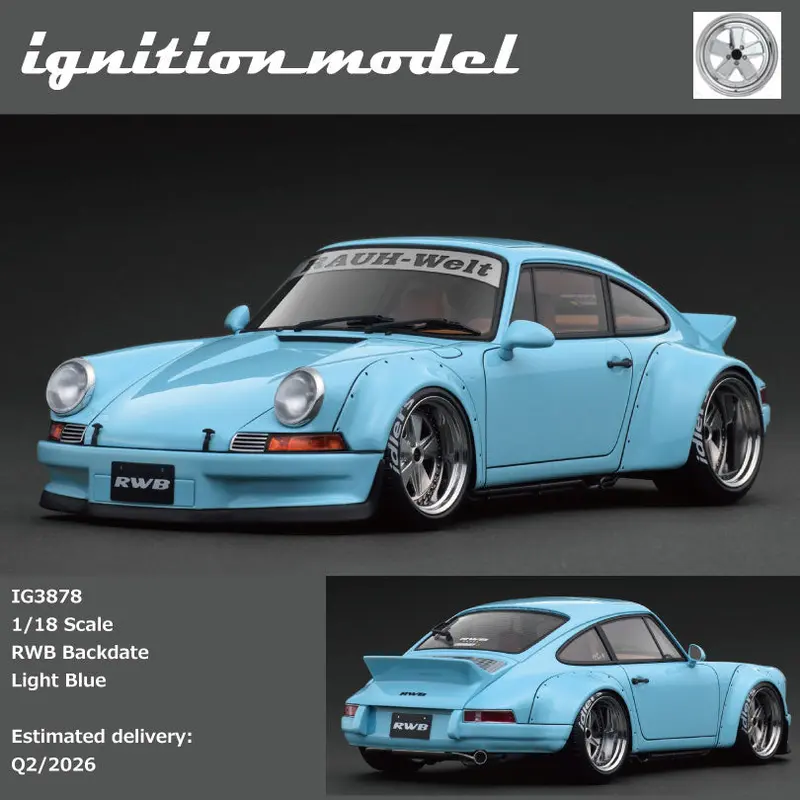 (Pre-Order) 1:18 Rwb Backdate (Porsche 911) -- Light Blue -- Ignition Model Ig3878 1
