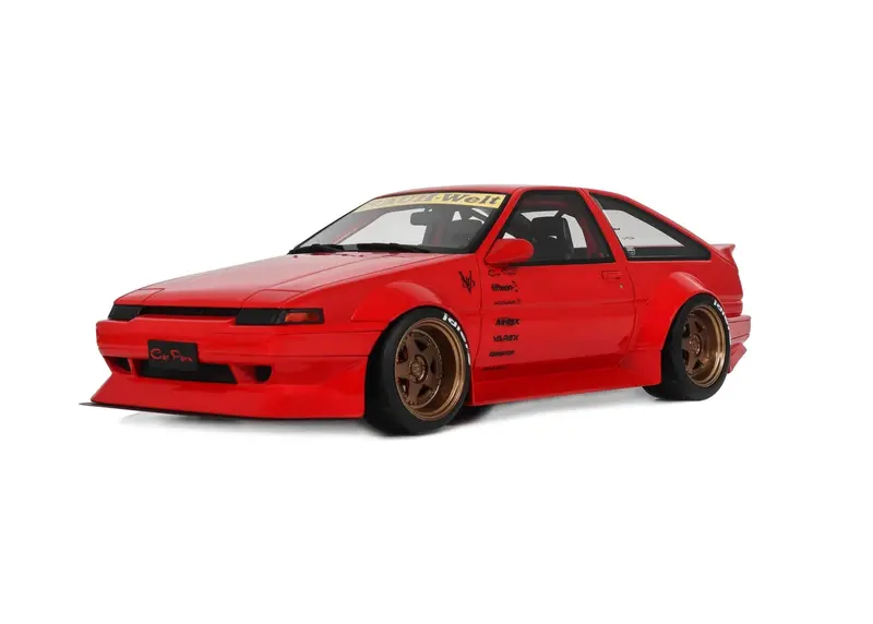 (Pre-Order) 1:18 Toyota Ae86 Sprinter Trueno Widebody -- Ferrari Rosso Corsa Red -- Ottomobile Ot1278 1