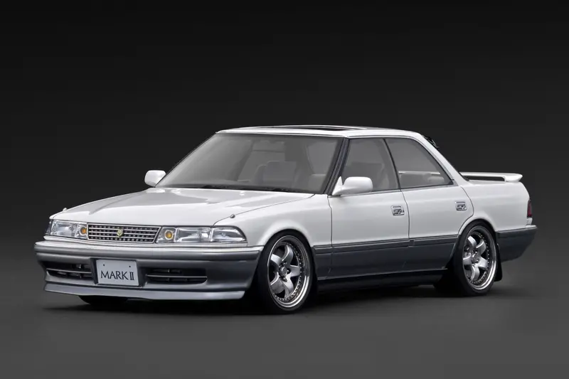 (Pre-Order) 1:18 Toyta Mark ⅱ 2.5 Gt Twin Turbo (Gx81) -- Pearl White / Silver -- Ignition Model Ig3857 1