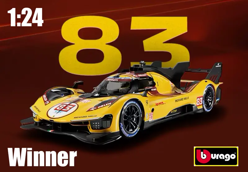 (Pre-Order) 1:24 2025 Lemans 24H Winner -- #83 Ferrari 499P -- Bburago 1