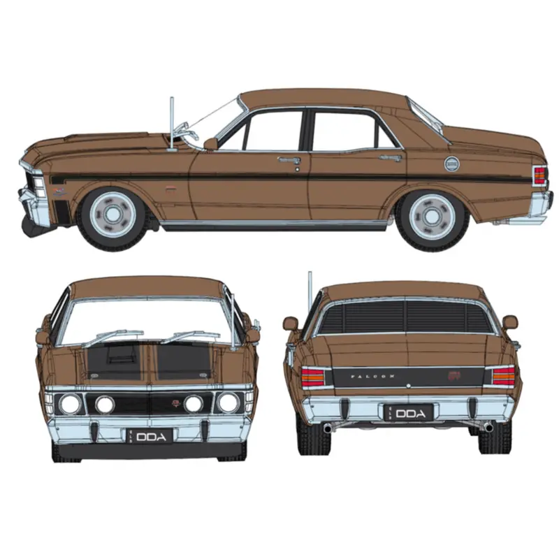 (Pre-Order) 1:24 Ford Xw Falcon Gtho -- Gold -- Dda Collectibles 1