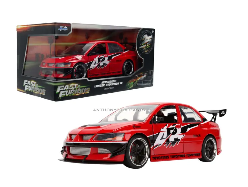 (Pre-Order) 1:24 Sean's Mitsubishi Lancer Evolution Ix - Red -- Jada: Fast & Furious 1