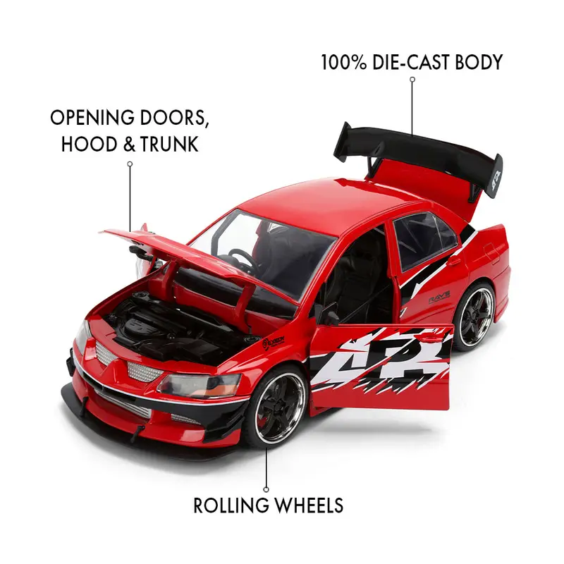 (Pre-Order) 1:24 Sean's Mitsubishi Lancer Evolution Ix - Red -- Jada: Fast & Furious 2