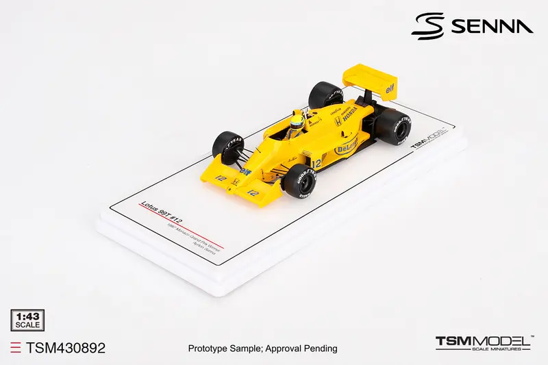 (Pre-Order) 1:43 1987 Ayrton Senna -- Monaco Gp Winner -- #12 Lotus 99T -- Tsm-Model 1