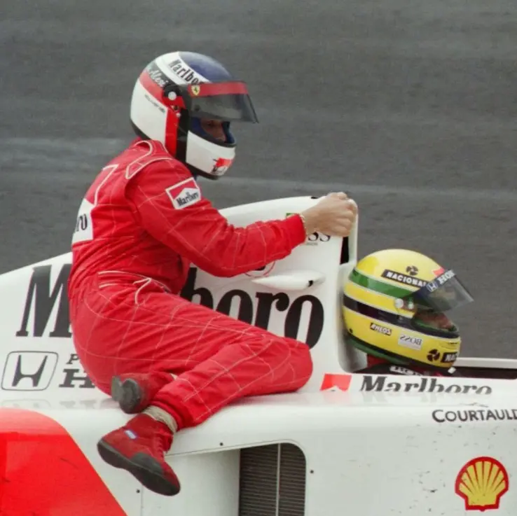 (Pre-Order) 1:43 1991 Ayrton Senna W/Alesi Riding -- Mclaren Mp4/6 -- Minichamps F1 1