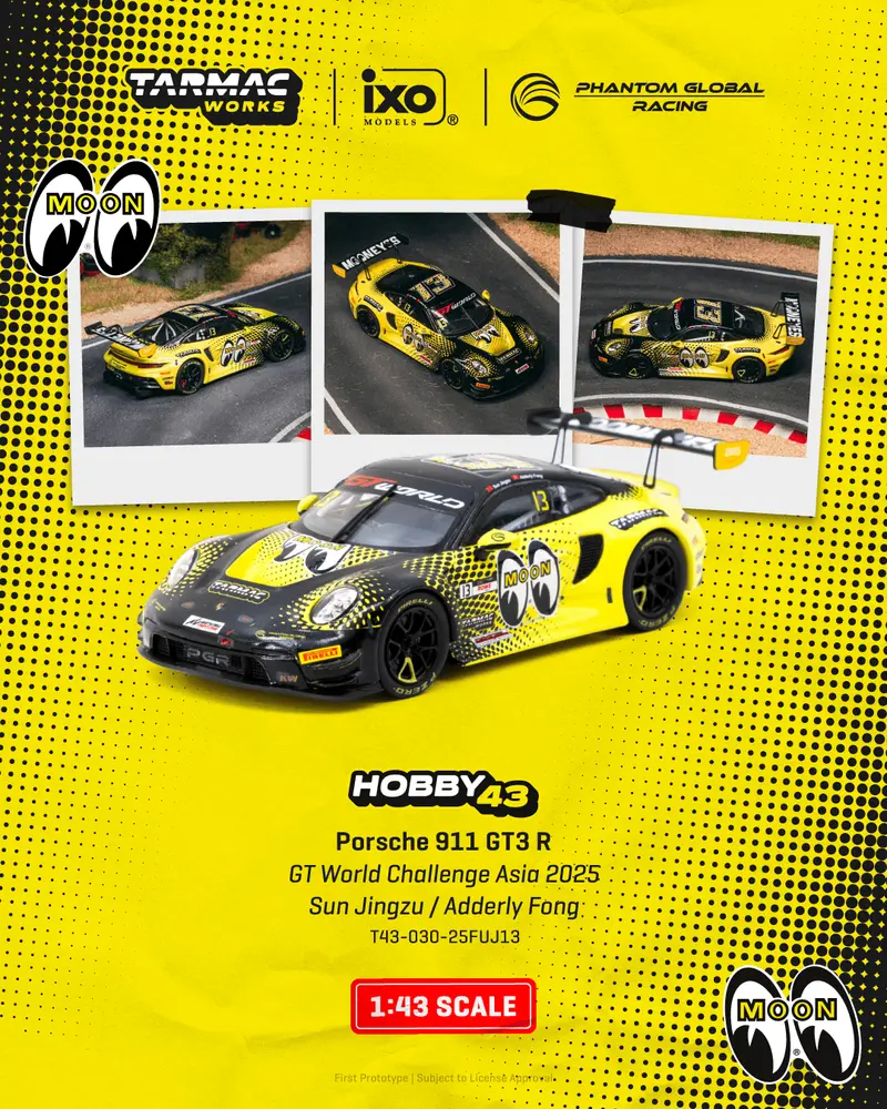 (Pre-Order) 1:43 2025 Gt World Challenge Asia -- Mooneyes Porsche 911 Gt3 R -- Tarmac Works 1