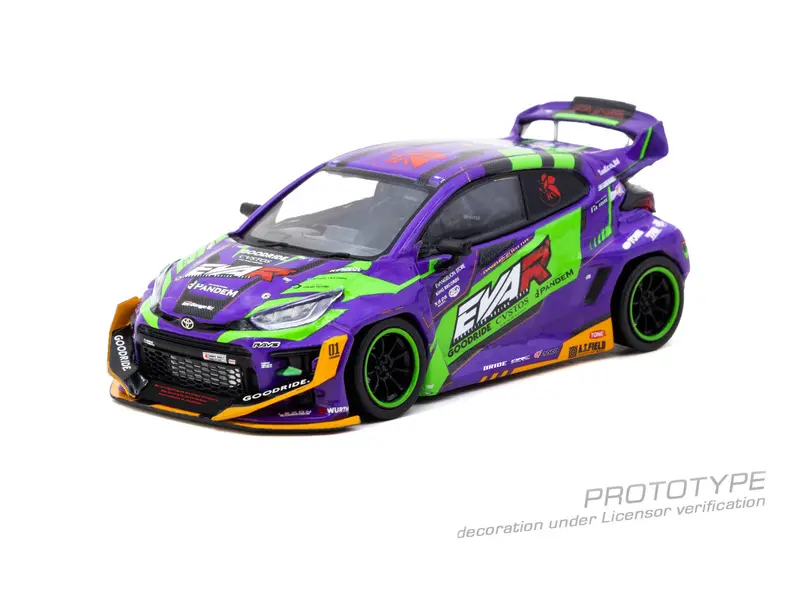 (Pre-Order) 1:43 Toyota Yaris Gr Pandem -- Eva Racing -- Tarmac Works 2