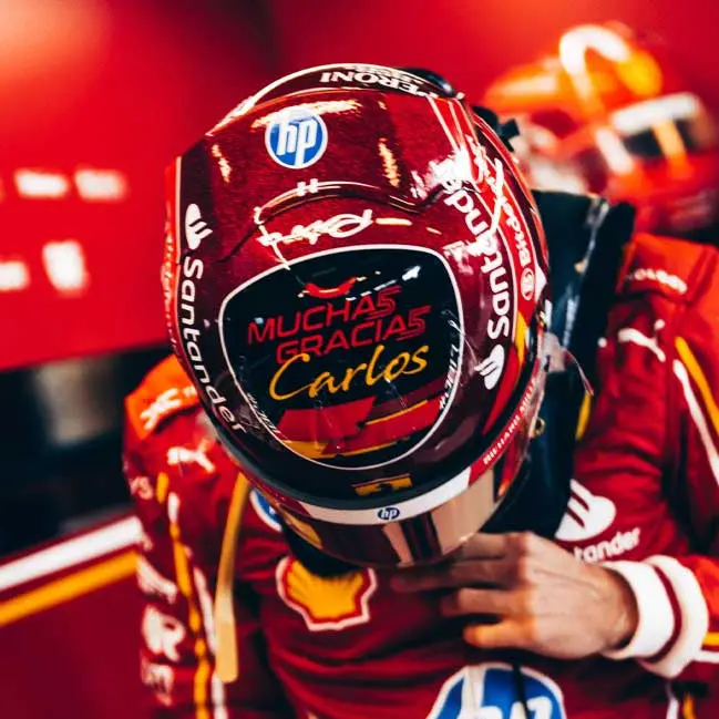 (Pre-Order) 1:5 Helmet -- Charles Leclerc - 2024 Abu Dhabi Gp -- Ferrari -- Looksmart F1 1
