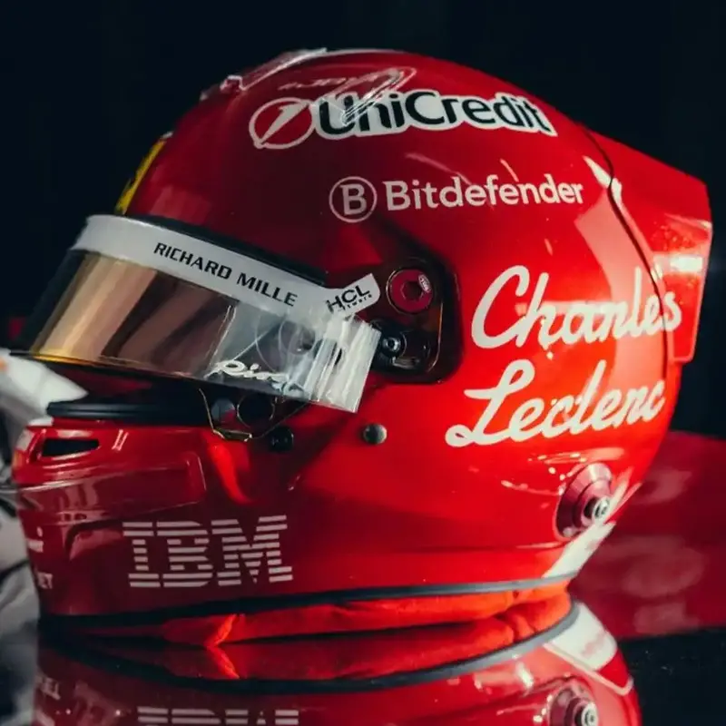 (Pre-Order) 1:5 Helmet -- Charles Leclerc - 2025 Italian Gp -- Ferrari -- Looksmart F1 1
