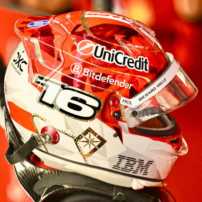(Pre-Order) 1:5 Helmet -- Charles Leclerc - 2025 Las Vegas Gp -- Ferrari -- Looksmart F1 1