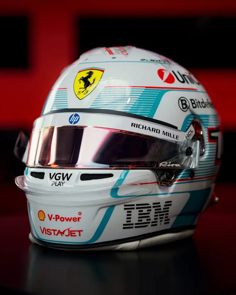 (Pre-Order) 1:5 Helmet -- Charles Leclerc - 2025 Monaco Gp -- Ferrari -- Looksmart F1 1