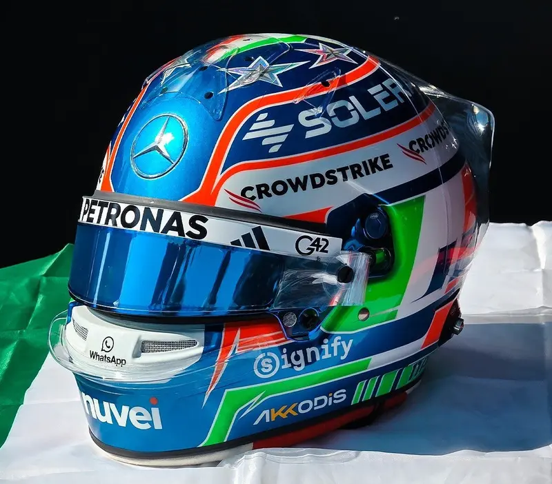 (Pre-Order) 1:5 Helmet -- Kimi Antonelli - 2025 Emilia Romagna Gp -- Mercedes -- Spark F1 1