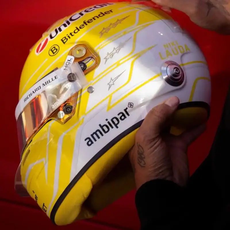 (Pre-Order) 1:5 Helmet -- Lewis Hamilton - 2025 Italian Gp -- Ferrari -- Looksmart F1 1
